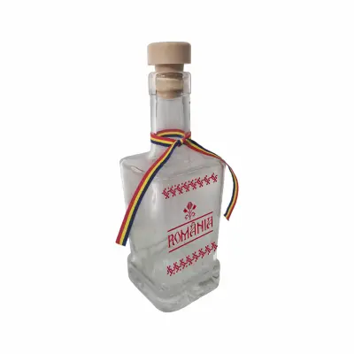 Romania, sticla cu mesaj patrata, 250 ml, model divgs318 19
